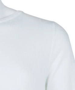 Emporio Armani White Perforated Colorblock Sweater L For Men -Emporio Armani sale luxury men emporio armani new clothes p61155 004