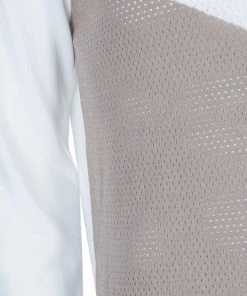 Emporio Armani White Perforated Colorblock Sweater L For Men -Emporio Armani sale luxury men emporio armani new clothes p61155 007