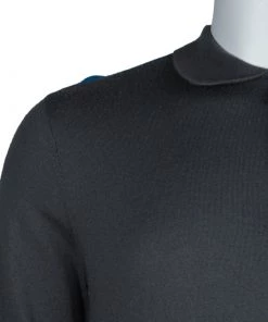 Emporio Armani Grey Zip Detail Polo Sweater L For Men -Emporio Armani sale luxury men emporio armani new clothes p63081 006