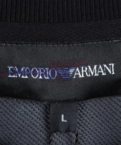 Emporio Armani Grey Checked Printed Sweatshirt L For Men -Emporio Armani sale luxury men emporio armani new clothes p82723 005