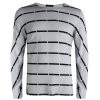 Emporio Armani Grey Wool Striped Sweater XL For Men