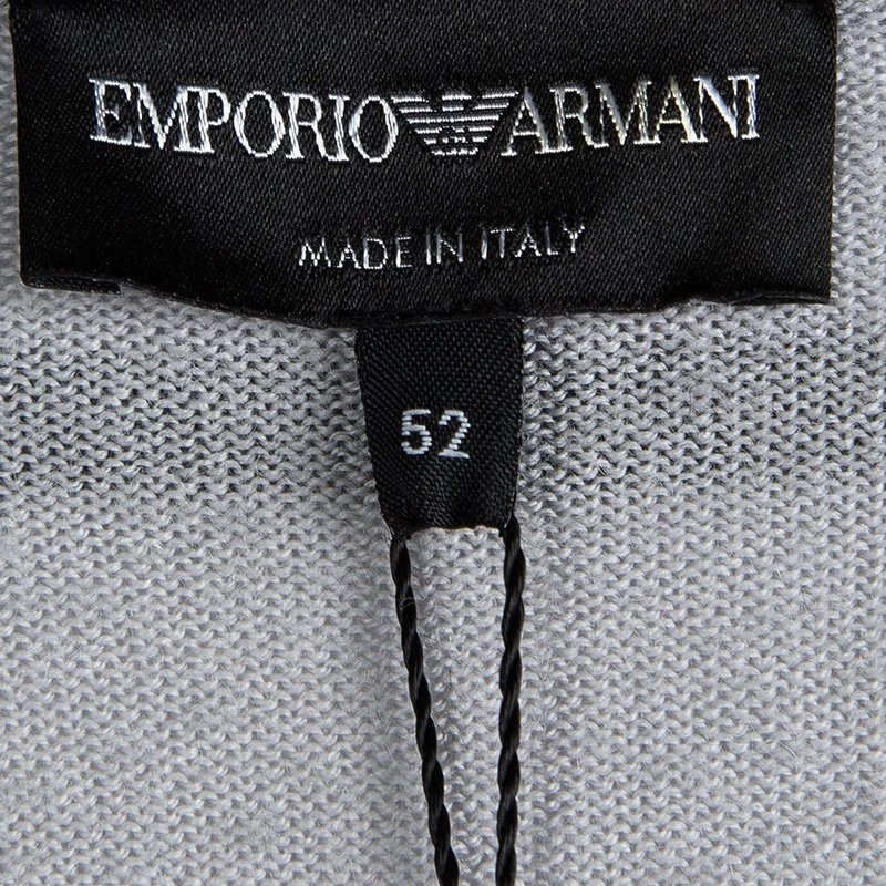 Emporio Armani Grey Wool Striped Sweater XL For Men 7 Emporio Armani Grey Wool Striped Sweater XL For Men - Image 5