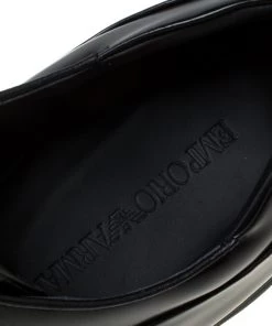 Emporio Armani Black Leather Lace-Up Derby Oxford Size 45 For Men -Emporio Armani sale luxury men emporio armani new shoes p213408 002