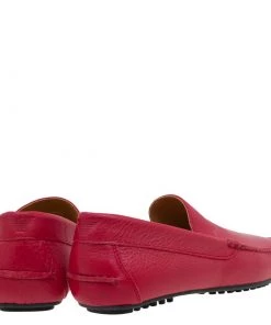 Emporio Armani Red Leather Logo Embossed Loafers Size 43.5 For Men -Emporio Armani sale luxury men emporio armani new shoes p60931 0005