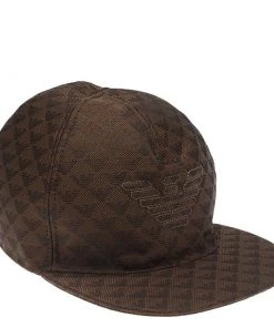 Emporio Armani Brown Monogram Baseball Cap Size L For Men