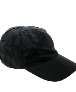 Emporio Armani Black Moire Effect Baseball Cap M For Men