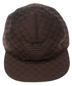 Emporio Armani Brown Monogram Logo Embroidered Baseball Cap M For Men -Emporio Armani sale luxury men emporio armani new travel p159479 0003