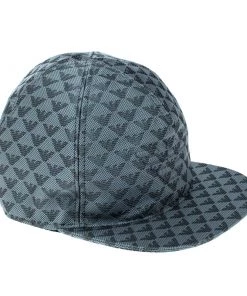 Emporio Armani Slate Grey Monogram Logo Embroidered Baseball Cap M For Men