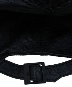 Emporio Armani Black Leather Cutout Baseball Cap M For Men -Emporio Armani sale luxury men emporio armani new travel p42906 004