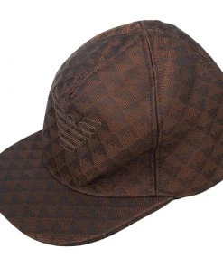 Emporio Armani Brown Monogram Baseball Cap Size S For Men