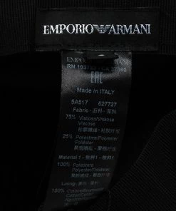 Emporio Armani Black And Grey Polyester Baseball Cap Size S For Men -Emporio Armani sale luxury men emporio armani new travel p53447 005