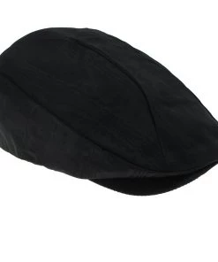 Emporio Armani Black Viscose Moire Flat Cap Size L For Men
