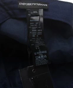 Emporio Armani Blue Logo Baseball Cap Size L/XL For Men -Emporio Armani sale luxury men emporio armani new travel p66643 006