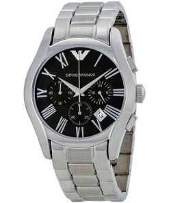 Emporio Armani Black Stainless Steel Chronograph Men's Wristwatch 43MM For Men