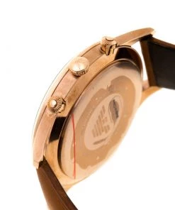 Emporio Armani Silver Dial Rose Gold Plated Stainless Steel AR11043 Chronograph Men's Wristwatch 43 Mm For Men -Emporio Armani sale luxury men emporio armani new watches p186772 002