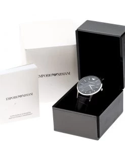 Emporio Armani Black Stainless Steel AR2480 Men's Wristwatch 43 Mm For Men -Emporio Armani sale luxury men emporio armani new watches p198198 008