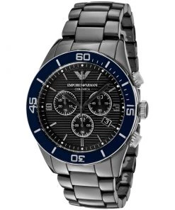 Emporio Armani Black Stainless Steel AR1429 Men's Wristwatch 43MM For Men