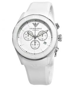 Emporio Armani White Stainless Steel AR1435 Men's Wristwatch 43MM For Men