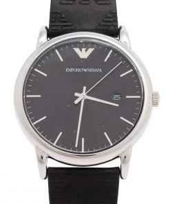 Emporio Armani Black Stainless Steel AR80012 Men's Bracelet & Wristwatch Set 43 Mm For Men -Emporio Armani sale luxury men emporio armani new watches p482705 007