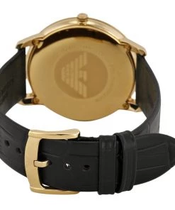 Emporio Armani Black Gold-Plated Stainless Steel AR1742 Men's Wristwatch 42MM For Men -Emporio Armani sale luxury men emporio armani new watches p58439 004
