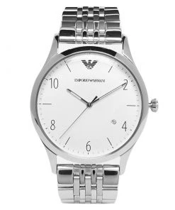 Emporio Armani Silver Stainless Steel AR1867 Men's Wristwatch 41MM For Men