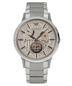 Emporio Armani Silver Stainless Steel AR4668 Men's Wristwatch 40MM For Men
