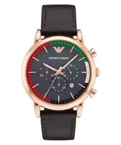 Emporio Armani Grey Gold-Plated Stainless Steel AR1931 Men's Wristwatch 46MM For Men