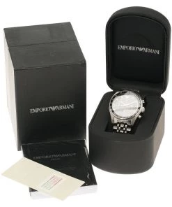 Emporio Armani Black Stainless Steel AR5984 Men's Wristwatch 36MM For Men -Emporio Armani sale luxury men emporio armani new watches p62635 006