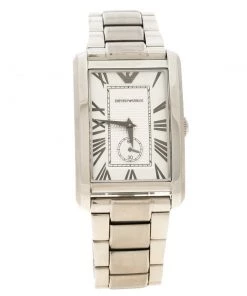 Emporio Armani Silver Stainless Steel AR 1607 Men's Wristwatch 32MM For Men