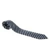 Emporio Armani Navy Blue And Grey Striped Silk Tie For Men