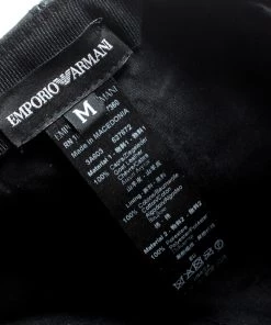 Emporio Armani Black Perforated Leather Baseball Cap M For Men -Emporio Armani sale luxury men emporio armani used accessories p187372 002