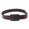 Emporio Armani Brown Leather Logo Buckle Belt 130CM For Men