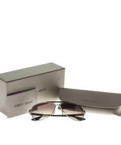Emporio Armani Silver/Brown Gradient EA9694/S Aviator Sunglasses For Men -Emporio Armani sale luxury men emporio armani used accessories p300463 1593489605 010