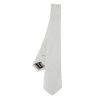 Emporio Armani Ivory Silk Zig Zag Embossed Skinny Tie For Men