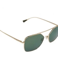 Emporio Armani Pale Gold Tine/ Petrol Green EA 2053 Pilot Sunglasses For Men