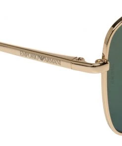 Emporio Armani Pale Gold Tine/ Petrol Green EA 2053 Pilot Sunglasses For Men -Emporio Armani sale luxury men emporio armani used accessories p382048 008