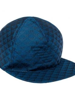 Emporio Armani Blue Monogram Pattern Baseball Cap M For Women