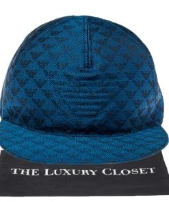 Emporio Armani Blue Monogram Pattern Baseball Cap S For Women -Emporio Armani sale luxury men emporio armani used accessories p391227 001