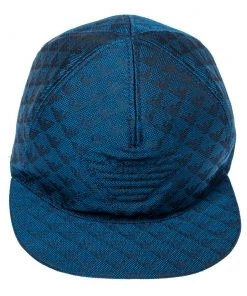 Emporio Armani Blue Monogram Pattern Baseball Cap S For Women -Emporio Armani sale luxury men emporio armani used accessories p391227 006