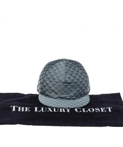 Emporio Armani Light Grey Monogram Pattern Baseball Cap S For Women -Emporio Armani sale luxury men emporio armani used accessories p391234 007