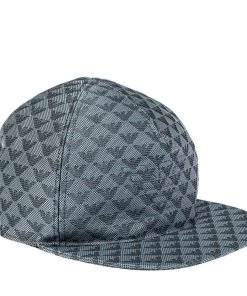 Emporio Armani Light Grey Monogram Pattern Baseball Cap M For Women