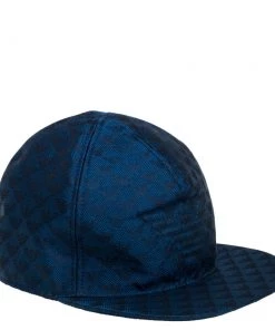 Emporio Armani Blue Monogram Pattern Baseball Cap L For Men