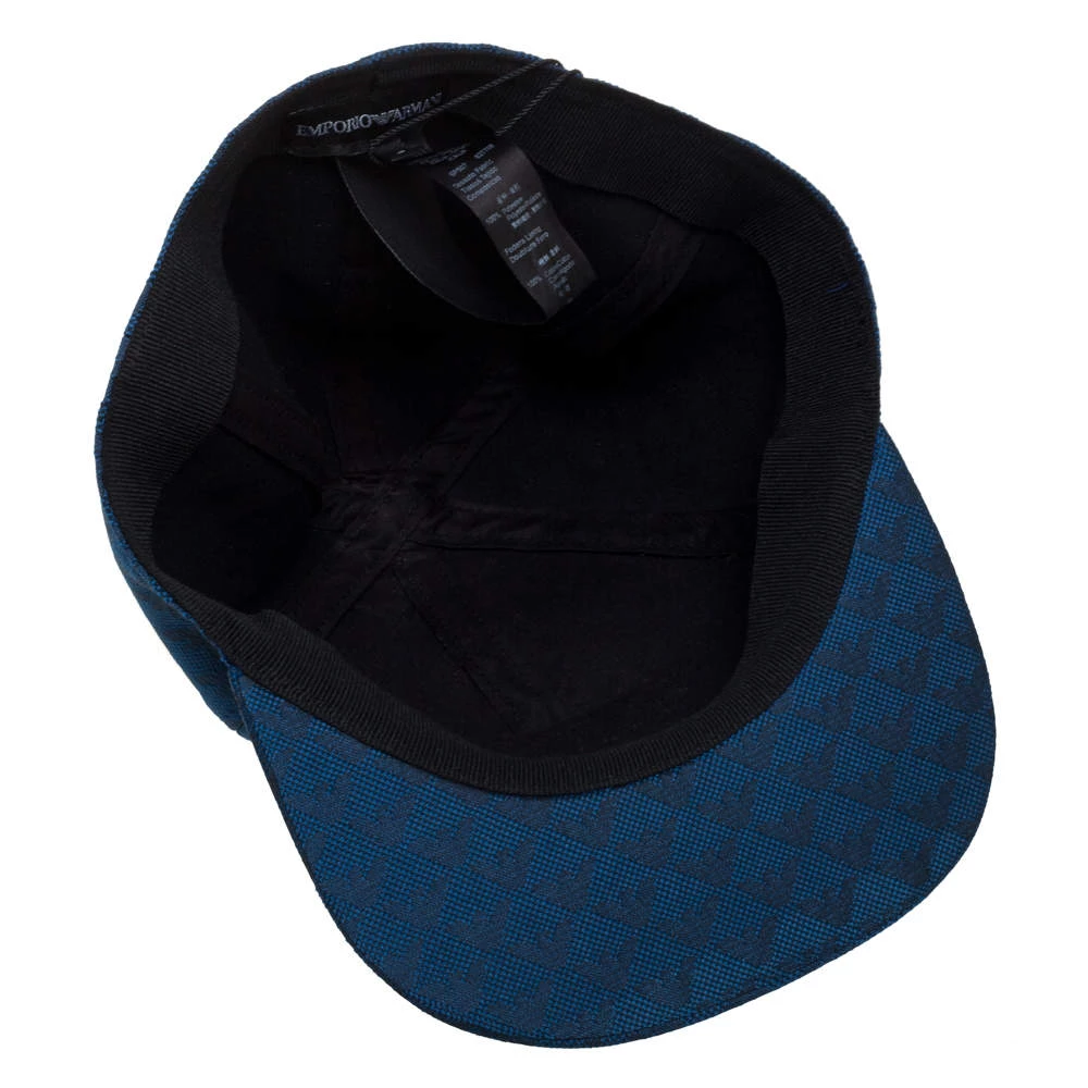 Emporio Armani Blue Monogram Pattern Baseball Cap L For Men 8 Emporio Armani Blue Monogram Pattern Baseball Cap L For Men - Image 6