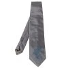 Emporio Armani Grey Floral Detail Silk Traditional Tie For Men