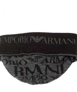 Emporio Armani Grey Logo Printed Wool Beanie S For Men -Emporio Armani sale luxury men emporio armani used accessories p576547 001