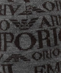 Emporio Armani Grey Logo Printed Wool Beanie S For Men -Emporio Armani sale luxury men emporio armani used accessories p576547 002