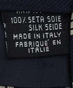 Emporio Armani Vintage Blue Striped Jacquard Silk Tie For Men -Emporio Armani sale luxury men emporio armani used accessories p594673 002