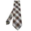 Emporio Armani Vintage Brown Checked Oxford Silk Tie For Men -Emporio Armani sale luxury men emporio armani used accessories p594675 001