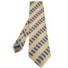 Emporio Armani Vintage Yellow & Grey Stripe Print Silk Tie For Men -Emporio Armani sale luxury men emporio armani used accessories p594676 001