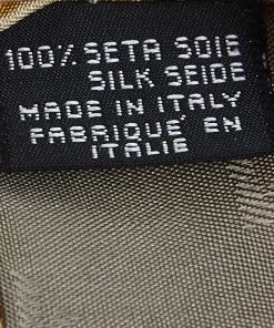 Emporio Armani Vintage Yellow & Grey Stripe Print Silk Tie For Men -Emporio Armani sale luxury men emporio armani used accessories p594676 004